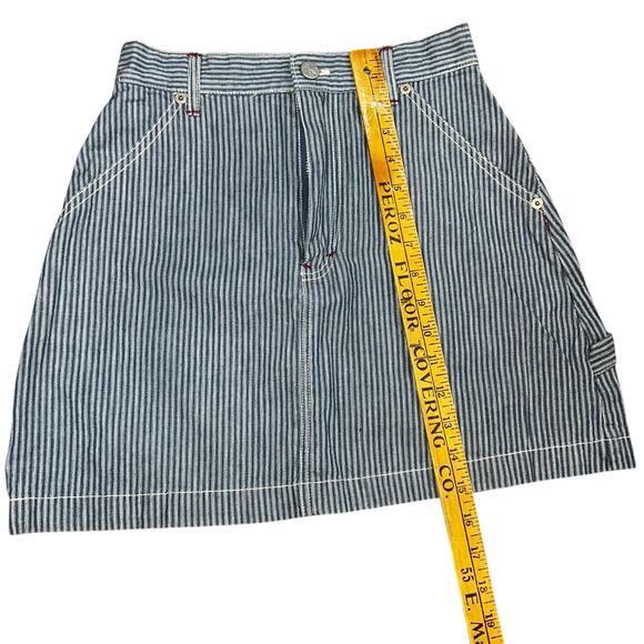 Vintage 90s Calvin Klein Jeans Aline cargo mini skirt blue/ white striped  sz 6 - Picture 4 of 7